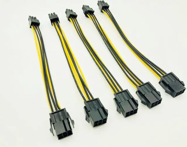 Alt view image 2 of 6 - 5PCS 20CM 6Pin to 6 Pin PCI Express PCIe Power Extension Cable 6Pin Connector Male to Female Graphics Card Power Extension Cable