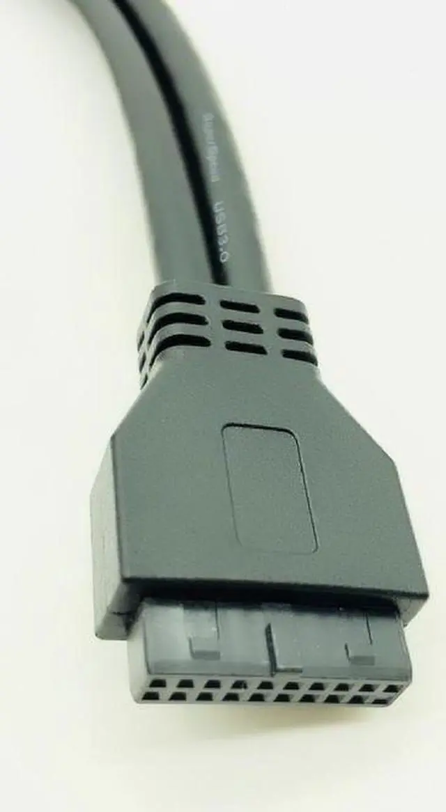 Alt view image 5 of 6 - USB 3.0 Front Panel Cable USB Connector Cable USB 3.0 High Speed 20 pin to Dual Ports USB3.0 Hub with Fixed Foot for PC Computer 23.62inch