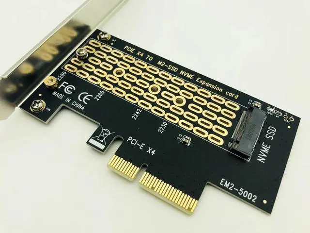 Alt view image 5 of 6 - Amify PCI E PCI Express 3.0 X4 to M.2 NVMe M KEY NGFF SSD PCIE M2 Riser Card Adapter Support 2230 2242 2260 2280 Size