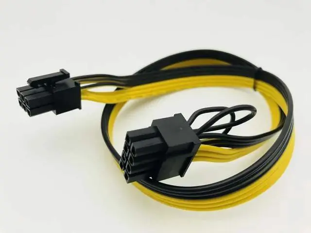 Alt view image 4 of 6 - 10PCS 6Pin to 8Pin (6+2) 50CM Riser Cable Power Cable Conversion Board Graphics Card Power Supply 18AWG Splitter for BTC Mining