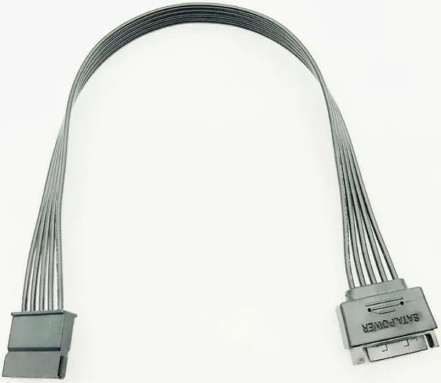 Alt view image 2 of 6 - 30CM Black Single Sleeved SATA 15Pin Male to Female Power Extension Cable HDD SSD Power Supply Cable SATA Power Cable for PC