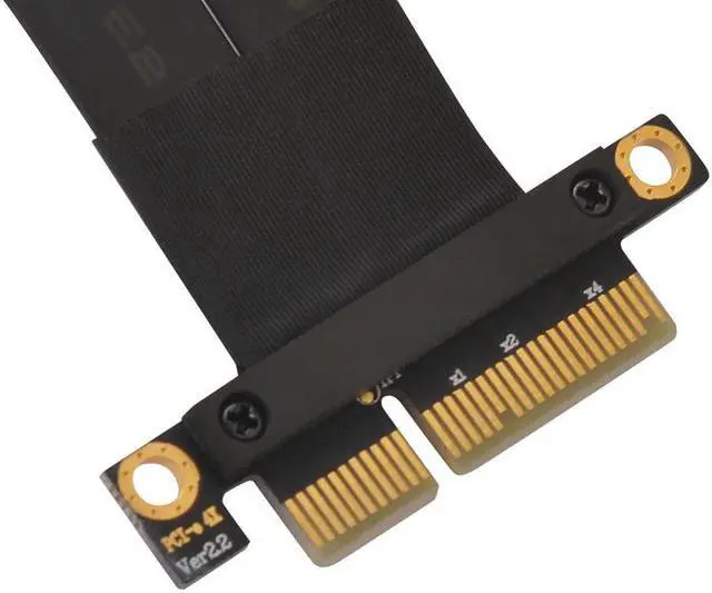 Alt view image 5 of 6 - PCI E 4X Riser Card Extender Flex Extension Cable Ribbon Adapter Converter PCI Express 4X Slot Connector Flat Cable for PC Black