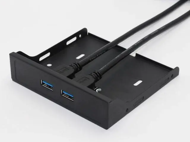 Alt view image 5 of 6 - 20Pin 2 Port USB 3.0 Hub USB3.0 Front Panel Cable Adapter Metal Bracket for PC Desktop 3.5 Inch Floppy Disk Drive Bay