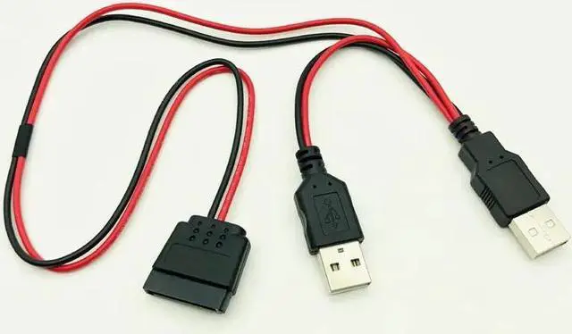 Alt view image 6 of 6 - SATA to USB Power Cable HDD USB Adapter 40cm USB 5V Male To 15Pin SATA Female USB Port Power Supply for Laptop 2.5" SATA HDD SSD