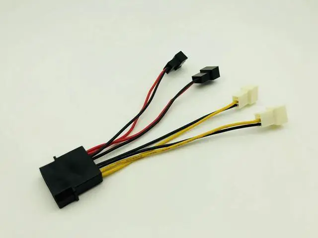 Alt view image 3 of 5 - 4Pin Molex to 3Pin Fan Power Cable Computer Cooling Fan Power Cables Adapter Connector 12v*2/5v*2 for CPU PC Case Fan Cables
