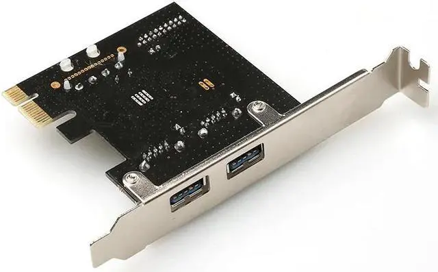 Alt view image 2 of 4 - Amify USB 3.0 PCI-E Expansion Card Adapter External 2 Port USB3.0 Hub Internal 19pin Header PCI-E Card 4pin IDE Power