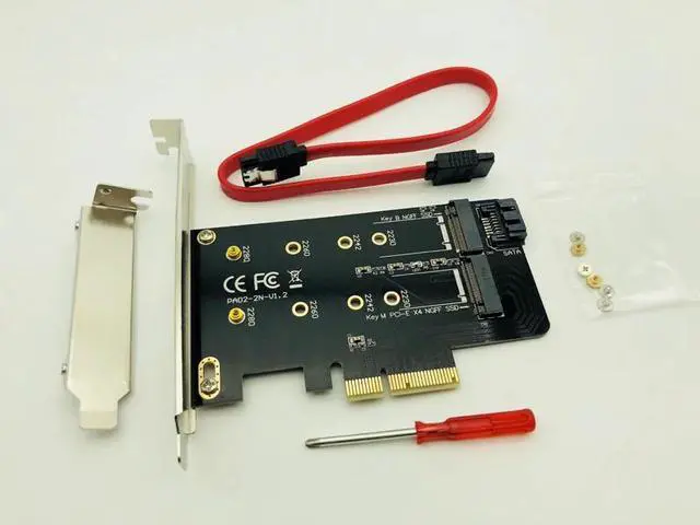 Alt view image 6 of 6 - PCIE to M2 Adapter M2 SSD NVME M Key SATA based B Key to PCI e 3.0 x 4 Controller Converter Card Support 2280 2260 2242 2230 M.2