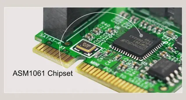 Alt view image 5 of 6 - Sale Mini PCI E to SATA Expansion Card 2 Port SATA3.0 HDD 6Gbps Mini PCI E SATA HDD SSD Adapter Convert Card ASM1061 Chipset