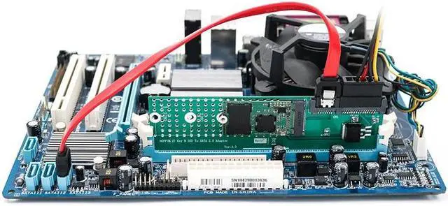 Alt view image 5 of 6 - M.2 NGFF B Key SATA Bus SSD to SATA3 M2 SSD Adapter DDR Memory Slot Expansion Board Raiser Riser Card Suppor 2230 2242 2260 2280