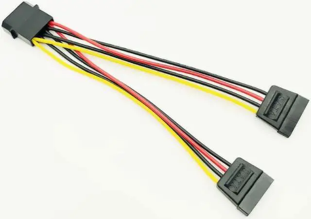 Alt view image 2 of 6 - Computer Cables & Connectors Molex 4pin IDE to Dual SATA 15Pin Power Cable Y Splitter Hard Drive Power Supply 4Pin to SATA Cable