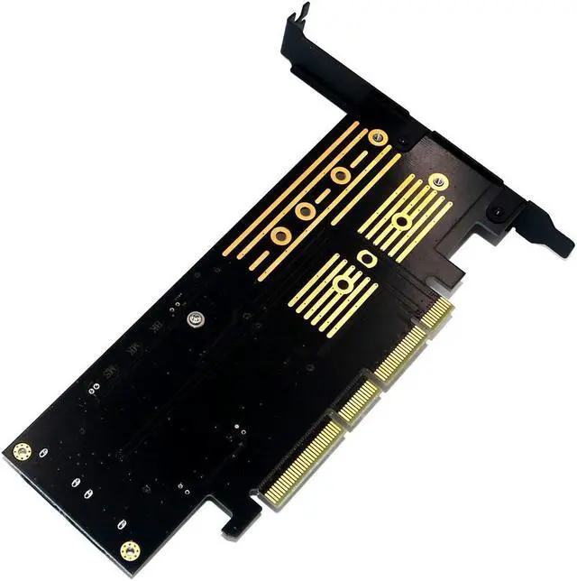 Alt view image 3 of 6 - BTBcoin Add On Card M.2 NVME NGFF mSATA Riser PCIE to M2 Adapter with Gold M.2 Heatsink SSD Cooling PCI Express X4/X8/X16 Raiser