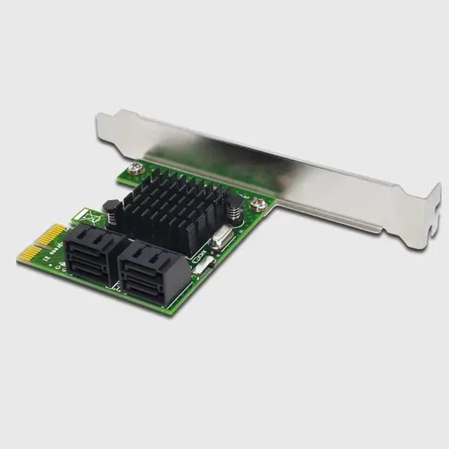 Alt view image 2 of 6 - SATA3.0 PCI Express Expansion Card 6Gb 4 port SATA PCI Express 1X PCI E to SATA III Convert Card Adapter for SSD IPFS BTC Mining