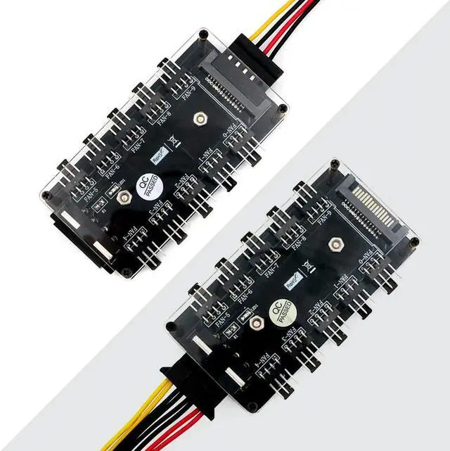 Main image of Fan HUB Adapter 4Pin Molex or SATA 15Pin Power Connector CPU Cooler PC Chassis Case Cooling Fan Splitter 3 pin 4 pin Fan Adapter