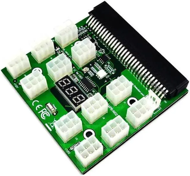 Alt view image 4 of 6 - 12PCS GPU 50CM 6Pin PCI E Male to 6+2 Pin Male Power Cable + 1PCS 12V 12 Port 6Pin 1200W DPS 1200FB A Breakout Board for Mining