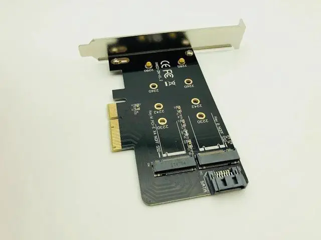 Alt view image 2 of 6 - PCIE to M2 Adapter M2 SSD NVME M Key SATA based B Key to PCI e 3.0 x 4 Controller Converter Card Support 2280 2260 2242 2230 M.2