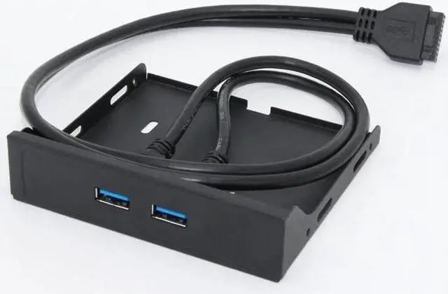 Alt view image 6 of 6 - 20Pin 2 Port USB 3.0 Hub USB3.0 Front Panel Cable Adapter Metal Bracket for PC Desktop 3.5 Inch Floppy Disk Drive Bay