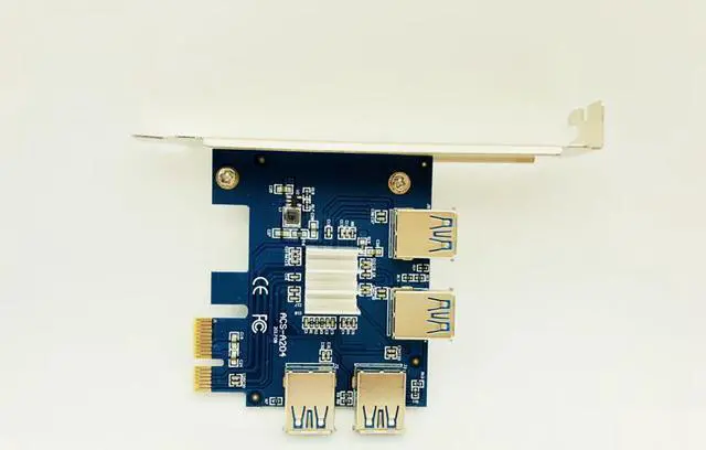 Alt view image 6 of 6 - Amify PCI E 1 to 4 PCI Express X1 Riser Card PCIE 1X to 16X USB3.0 PCI E Riser Adapter Converter for Antminer Bitcoin Miner Mining