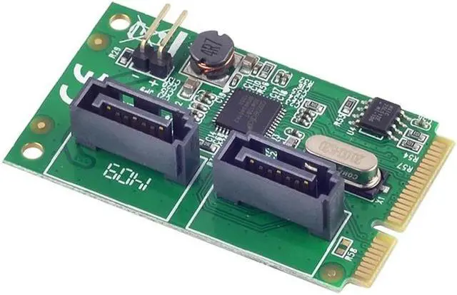 Alt view image 4 of 5 - Mini PCI Express 2.0 ASM1061R Chipset SATA 6Gbps RAID Controller Card 2 port SATA 3.0 Support RAID0 RAID1 SPAN