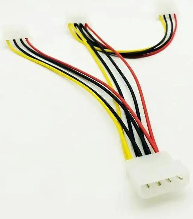 Alt view image 6 of 6 - 5PCS 4Pin Power Cable 4Pin Molex Male to 3 Port Molex IDE Female Power Supply Splitter Adapter Computer 4Pin IDE Power Cord