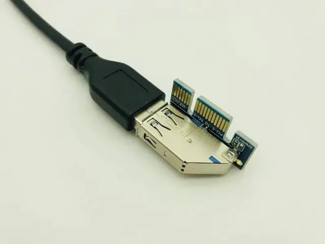 Alt view image 4 of 6 - PCI E X1 Extender Cable USB 3.0 Power SATA Extension Cord PCI Express 1X Riser Expansion Card for PC Network Cards Graphics Card