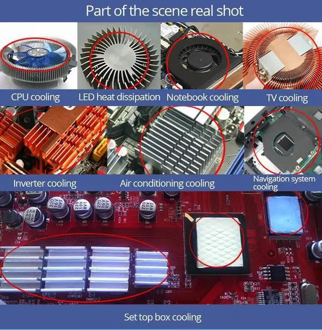 Alt view image 6 of 6 - 10PCS Thermal Pad 0.5mm*100mm*100mm GPU CPU Heatsink Cooling Conductive Silicone Pad