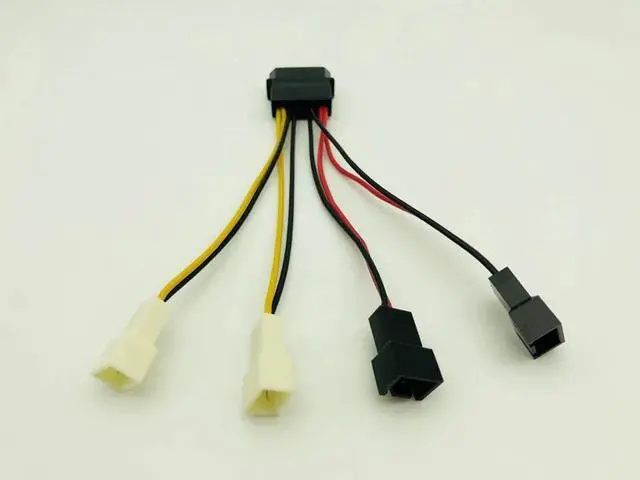 Alt view image 2 of 5 - 4Pin Molex to 3Pin Fan Power Cable Computer Cooling Fan Power Cables Adapter Connector 12v*2/5v*2 for CPU PC Case Fan Cables