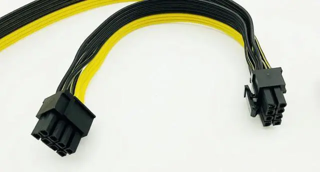 Alt view image 4 of 6 - Modular PSU Power Supply Cables 6Pin to 6+2Pin Cable Graphics Card Module Line 6P to Dual 8p Splitter Ribbon Cable 18AWG 50+20cm
