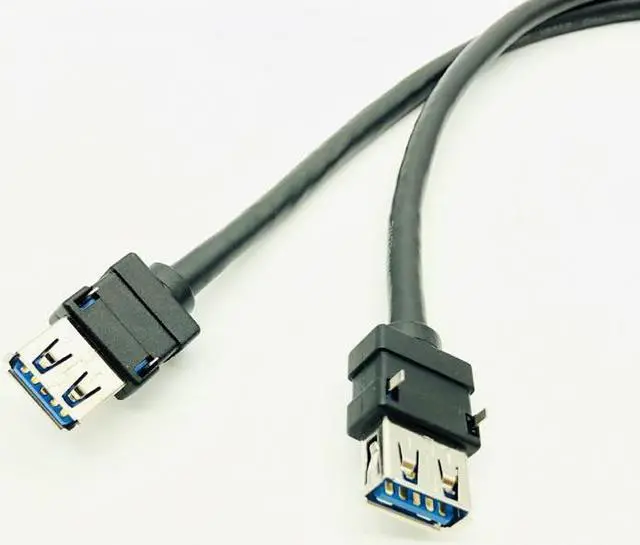 Alt view image 3 of 6 - USB 3.0 Front Panel Cable USB Connector Cable USB 3.0 High Speed 20 pin to Dual Ports USB3.0 Hub with Fixed Foot for PC Computer 23.62inch