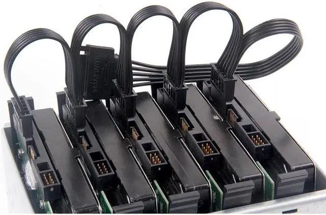 Alt view image 5 of 6 - SATA Power Cable for HDD 15Pin SATA male to 5 ports SATA female SATA Computer Hard Drive Cable HDD Cage Caddy Power Female Cable
