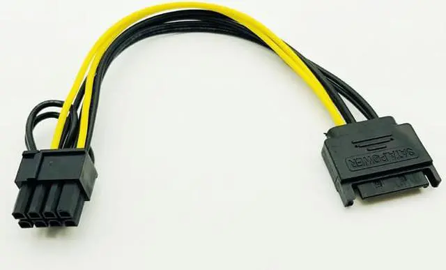 Alt view image 6 of 6 - 5PCS New 15pin SATA Male to 8pin(6+2) PCI-E Power Supply Cable 20cm SATA Cable 15-pin to 8 pin cable 18AWG Wire for Graphic Card