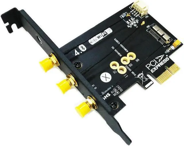 Alt view image 4 of 6 - Antennas 802.11+Bluetooth 4.0 Broadcom BCM943602CS BCM94360CS2 Wireless WiFi Card Mini PCI E to PCI E 1X Adapter PC WiFi Adapter