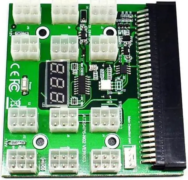Alt view image 2 of 6 - Power Module Breakout Board for 1600W Server Power Conversion Board with 12 6pin Connector for Ethereum BTC Miner Mining Device