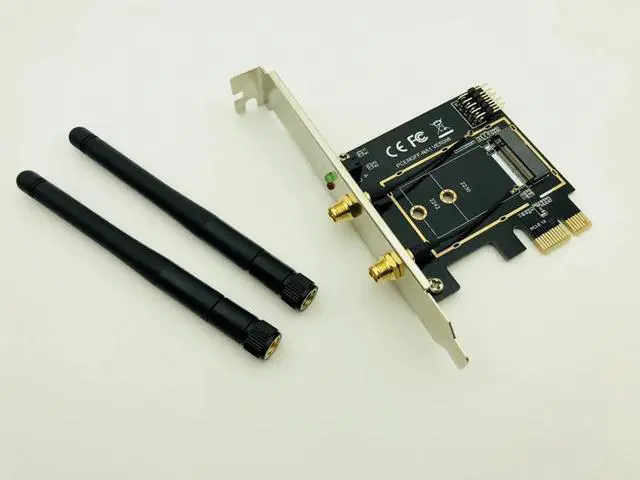 Alt view image 4 of 6 - M.2 WiFi Adapter M2 NGFF Key A E to Mini PCI Express Wifi Raiser PCI E 1X NGFF Wireless Support 2230 2242 Mini PCIE Network Card