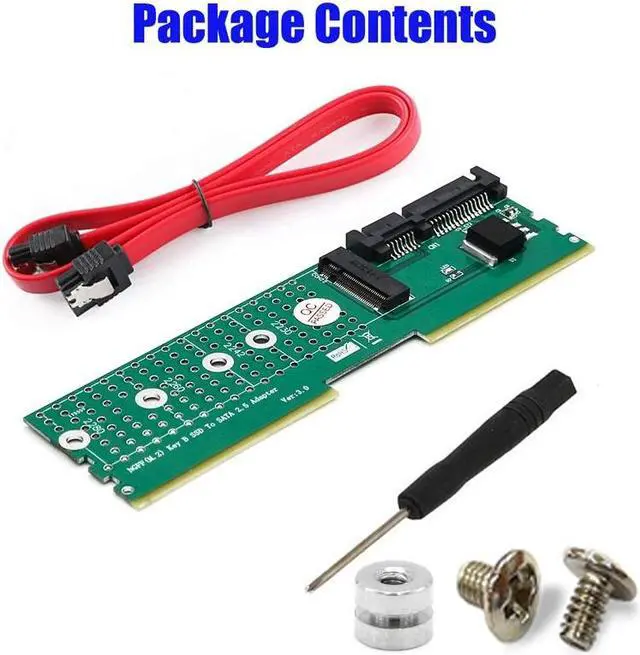 Alt view image 6 of 6 - M.2 NGFF B Key SATA Bus SSD to SATA3 M2 SSD Adapter DDR Memory Slot Expansion Board Raiser Riser Card Suppor 2230 2242 2260 2280