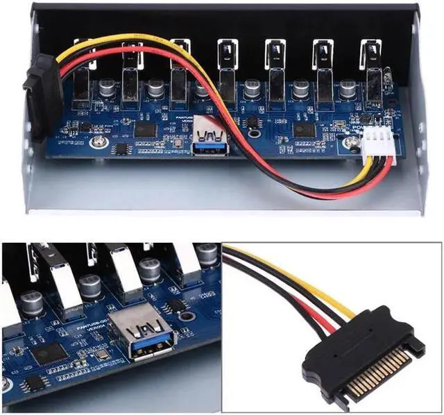 Alt view image 6 of 6 - Mainboard CPU Graphics Card Extention Cables PCI-E 1X to 16X Extender Riser Card SATA 4P Power Cable 4P Adapter Cable