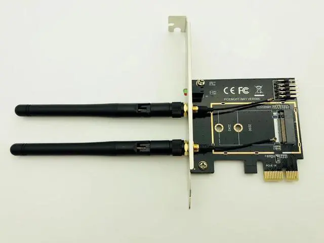 Alt view image 3 of 6 - M.2 WiFi Adapter M2 NGFF Key A E to Mini PCI Express Wifi Raiser PCI E 1X NGFF Wireless Support 2230 2242 Mini PCIE Network Card