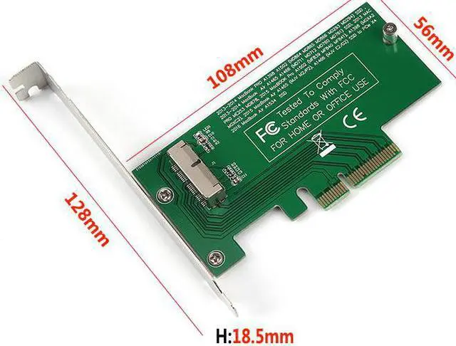 Alt view image 3 of 6 - PCI Express PCIE PCI E to 4X Adapter Card SSD Converter Card for Apple 2015 2014 2013 MacBook Air A1465 Mac Pro MD878 ME253 SSD