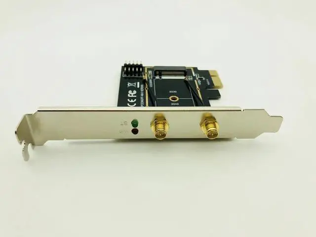 Alt view image 5 of 6 - M.2 WiFi Adapter M2 NGFF Key A E to Mini PCI Express Wifi Raiser PCI E 1X NGFF Wireless Support 2230 2242 Mini PCIE Network Card