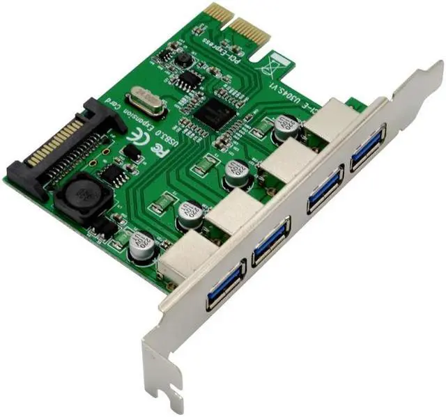 Alt view image 4 of 6 - Amify 4 Ports USB 3.0 PCIe PCI Express Expansion Card PCI E to USB3.0 Adapter Converter Card for PCI-E x1 x4 x8 x16 Slot Computer PC