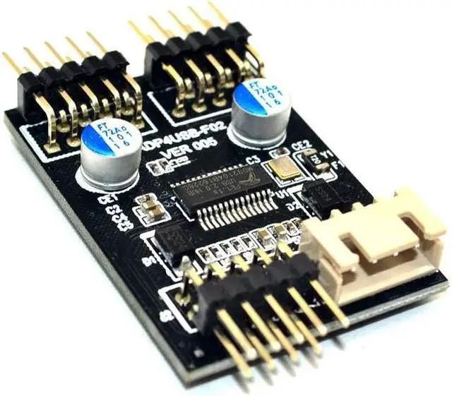 Alt view image 5 of 6 - 9pin USB Header 1 to 2 Extension Cable Desktop 9Pin USB HUB USB 2.0 9pin Connector Adapter Port Multiplier with SATA Power Cable
