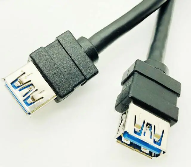 Alt view image 4 of 6 - USB 3.0 Front Panel Cable USB Connector Cable USB 3.0 High Speed 20 pin to Dual Ports USB3.0 Hub with Fixed Foot for PC Computer 23.62inch