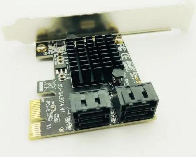 Alt view image 5 of 6 - PCI E PCI Express to SATA 3.0 Extension Card with Bracket 4 Port SATA III 6Gbps Expansion Adapter Boards for Computer Chassis PC