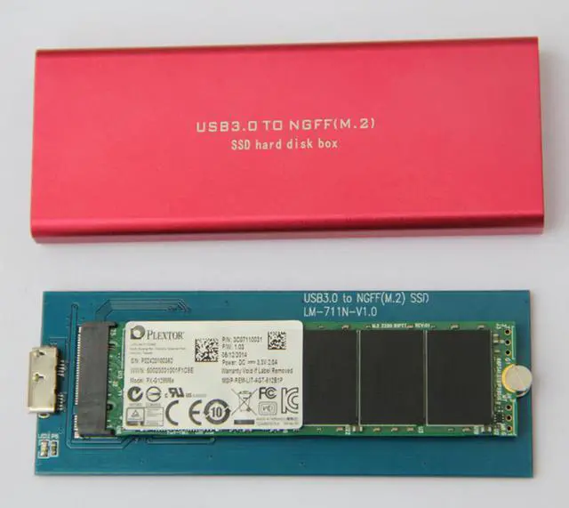 Alt view image 6 of 6 - HDD Enclosure M.2 USB Case M.2 SSD USB Adapter Hard Drive Enclosure USB3.0 to M.2 NGFF SATA Bus SSD Box SSD External Case