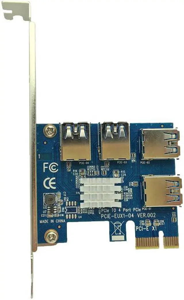 Alt view image 2 of 5 - Hot Sale PCIE PCI-E PCI Express 1X to 16X Riser Card 1 to 4 USB3.0 Multiplier Hub Adapter For Bitcoin Mining Miner Mining Device