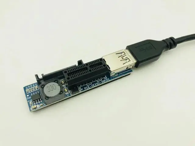 Alt view image 3 of 6 - PCI E X1 Extender Cable USB 3.0 Power SATA Extension Cord PCI Express 1X Riser Expansion Card for PC Network Cards Graphics Card