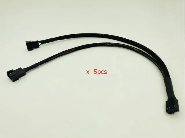 Main image of 5PCS 4Pin Female Y Splitter to Dual 3/4 Pin Male Motherboard Fan Connect Splitter Power Cable Adapter Computer PC Fan Cable 30CM