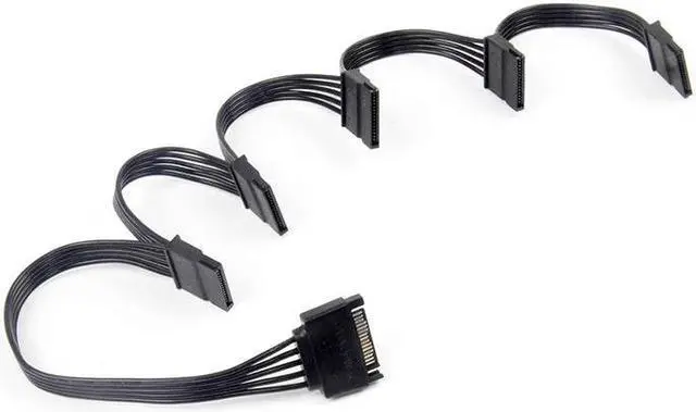 Alt view image 2 of 6 - SATA Power Cable for HDD 15Pin SATA male to 5 ports SATA female SATA Computer Hard Drive Cable HDD Cage Caddy Power Female Cable