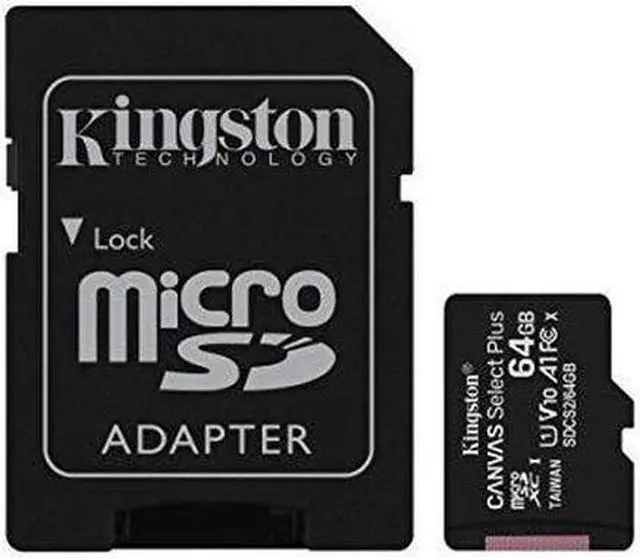 Main image of Kingston 64GB micSDXC Canvas Select Plus 100R A1 C10 Card + ADP (SDCS2/64GB)