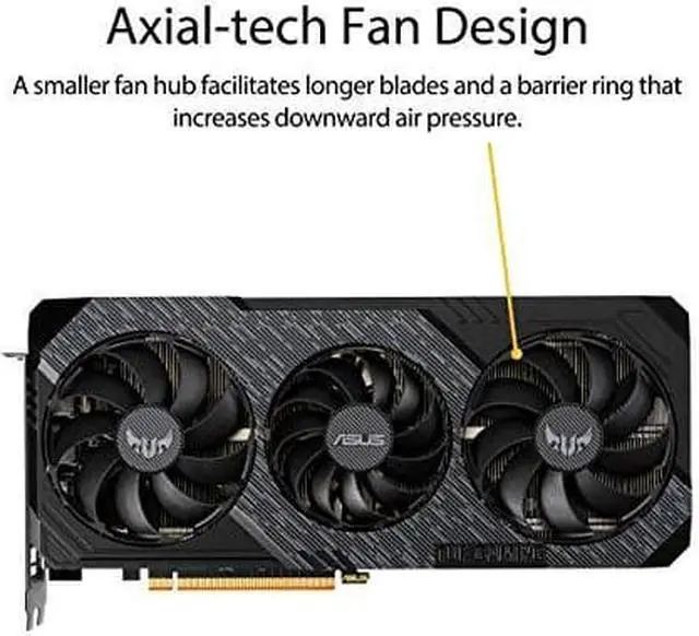 Alt view image 7 of 7 - ASUS TUF Gaming 3 AMD Radeon RX 5600XT OC Edition Gaming Graphics Card (PCIEe 4.0, 6GB, GDDR6, HDMI, DisplayPort, 1080p Gaming, Axial-tech Fan Design, 2.7-Slot Design (TUF-3-RX5600XT-O6G-EVO-GAMING)