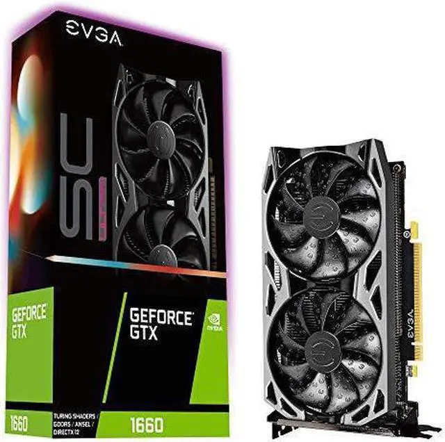 Main image of EVGA GeForce GTX 1660 SC Ultra Gaming, 06G-P4-1067-KR, 6GB GDDR5, Dual Fan